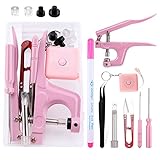 OURECO Knöpfe 270 Sätze T5 Kunststoff-Snap-Taste mit Mehrzwecknutzung Easy Snaps-Zangen-Tool-Kit, DIY. Familienschneider Knöpfe Schwarz (Size : Tool Set Pink)