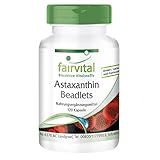 Astaxanthin Kapseln - HOCHDOSIERT mit 15mg Astaxanthin pro Tagesdosis - mikroverkapselt in Beadlets - aus Haematoccocus pluvialis - 120 Kapseln