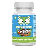 Guarana Kapseln - hochdosiert - 100mg Koffein - Qualität aus Deutschland - ohne Zusatzstoffe - vegan - laborgeprüftes Extrakt - kleine Kapseln statt große Tabletten - Mach dich wach!®