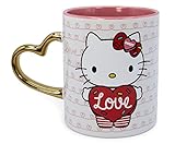 Sanrio Hello Kitty Love Keramiktasse mit herzförmigem Griff, Fassungsvermögen: 400 ml