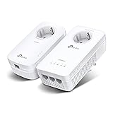 TP-Link WLAN Powerline Adapter Set TL-WPA8631P KIT(Dualband WLAN 1200Mbit/s, AV1300 Powerline, Steckdose, Wifi Clone, MU-MIMO, 4 Gigabit Ports, Plug&Play, ideal für HD-Streaming, App Kontrolle)weiß