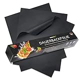 Amazeable® Dauerbackfolie für Backofen und Grill 3er Set langlebig bis 260°C - 33x40 cm zuschneidbar - 100% Antihaftbeschichtung - Grillmatte für Gasgrill Backpapier wiederverwendbar