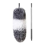 BOOMJOY Staubwedel Ausziehbar, 254cm lang Teleskopstiel Mikrofaser Staub, Biegbarer Waschbar Teleskop Staubwischer Extendable Feather Duster