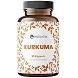 Naturila Kurkuma Kapseln hochdosiert - Tagesdosis entspricht 16.000mg Kurkuma mit 95% Kurkuma Extrakt - 90 Curcuma Kapseln - Vorrat für 6 Monate - ohne unerwünschte Zusätze, vegan, laborgeprüft