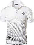 jeansian Herren Summer Sportswear Wicking Breathable Short Sleeve Quick Dry Polo T-Shirts Tops LSL195 WhiteBlack L