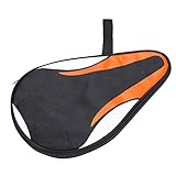 Tasche tischtennisschläger,Tischtennis-Tasche - Tischtennisschläger Tasche, hochfeste Oxford-Tischtennis-Kasten-Schläger-Hülsen-Paddel-Schläger-Tasche wasserdichter staubdichter voller Schutz(Orange)