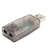 Juwaacoo USB-Audioadapter,externer Adapter Soundkarte mit Lautsprecher Kopfhoerer und Mikrofonbuchse Fuer USB-Audiogeraet