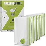 NORDIC® - Vakuumbeutel 6x Größe M (70x50cm) - BPA Frei INKL. ETIKETTEN - Vakuumbeutel für Kleidung, Kissen und vieles mehr - Vacuum Storage Bags - Aufbewahrung - Vakuumierbeutel - Beutel Staubsauger