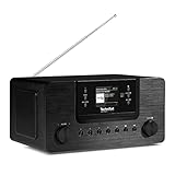 TechniSat DIGITRADIO 570 CD IR – Stereo DAB+ Internetradio (CD-Player, WLAN, UKW, Bluetooth-Audiostreaming, Spotify, USB, Wecker, WiFi Streaming, AUXin, Equalizer, Fernbedienung, 2 x 5 Watt) schwarz