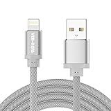 VEN-DENS USB-A auf Lightning-Kabel, MFi-zertifiziert, 1.5 m, 2.4 A, schnelles Ladekabel, geflochtenes Kabel, kompatibel mit iPhone 13 Mini/13 Pro/13 Pro Max/12 Pro/11/11 Pro Max/XS Max/XR/X (grau)