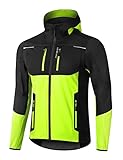 INBIKE Fahrradjacke Herren Wasserdicht Softshelljacke Übergangsjacke Winter Radjacke Laufjacke Funktionsjacke Winterjacke Regenjacke Fahrrad Wanderjacke Atmungsaktiv Warm Outdoorjacke Grün L