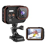 novzzovaz Action Cam 4K Mini Kamera WiFi Sportkamera Wasserdicht IPX8 Unterwasserkamera mit Zubehör Helmkamera mit Halterung 170° Weitwinkel V6PRO