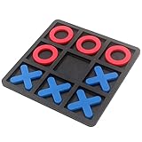 Tic Tac Toe，Unterhaltungsspiele Fummelei Spiel，klassisches Familie Strategie Bord Spiele für Erwachsene，Birthday Gift Game for Kids， Spiel für drinnen und draußen (Black)