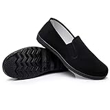 Anywell Kampfkunst/Kung Fu/Tai Chi Schuhe Gummisohle Segeltuchschuhe Unisex Schwarz Größe 41 (255cm)