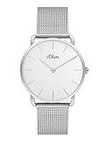 s.Oliver Damen Analog Quarz Uhr mit Edelstahl Armband SO-4061-MQ