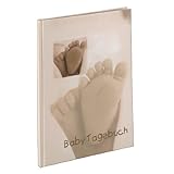 Hama Baby-Tagebuch für Jungen und Mädchen (Babyalbum mit 44 illustrierten Seiten, Album zum Selbstgestalten) beige