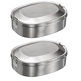 2x Mato Vesperbox 18,5x14,2cm Edelstahl Proviantdose Lunchbox Brotzeitdose Vesperdose Frühstücksbox Brotdose