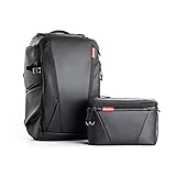 PGYTECH OneMo Kamerarucksack 25L mit Umhängetasche für Sony, Canon, Nikon, DJI, Drohne, DSLR/SLR spiegellose Kamerastativ Fotografen, Twilight Black 25l, 25L+5L, Kamerarucksack