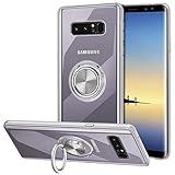 Vunake Galaxy Note 8 Hülle Silikon TPU Case mit 360 Grad Ring Stand dünn Handyhülle Magnetische Autohalterung Slim Schutzhülle Fingerhalter Griff Weiche Cover für Samsung Galaxy Note 8-Clear