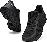 WHITIN Laufschuhe Damen Joggingschuhe Straßenlaufschuhe Turnschuhe Sportschuhe Running Shoes Women Gym Schuhe Walkingschuhe Fitness Leichte Sneakers Hallenschuhe Atmungsaktiv Trainers Schwarz 39 EU