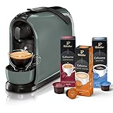 Tchibo Cafissimo Pure Kaffeemaschine Kapselmaschine inkl. 30 Kapseln für Caffè Crema, Espresso und Kaffee, Arctic Green, für Zuhause, Reisen, Camping, Büro