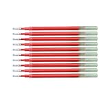 10 Stücke 0,5mm Penpoint Gel Ink Pen Minen Tintenroller Refill Glattes Schreiben Langlebige Schule Zeichnung Schreiben Bürobedarf für Studenten Büroangestellte Rot Sehr praktisch und beliebt