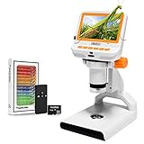 LCD Digital Mikroskop, 4.3' HD USB Labor Microscope Handheld Kamera Video Recorder 40X-1000X Vergrößerung Zoom Endoskop1080P mit 8 LEDs, TF-Karte, Fernbedienung, Windows XP / 7/8/10 kompatibel