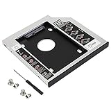 XAVSWRDE Festplattenrahmen Laptop Universal 9.5mm SATA Aluminiumlegierung Laufwerkschacht für 2.5'' HDD SSD Festplatte Caddy Festplatteschacht Aufrüstset für Kompatibel mit Universal Notebook