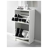 IKEA Bissa Schuhschrank mit 2 Fächern weiß (49x28x93 cm)