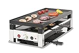 Solis 5 in 1 Table Grill 791 Raclette 8 Personen - Raclette + Tischgrill + Wok + Pizza Grill + Crêpes - Elektrogrill - 1400W - Edelstahl