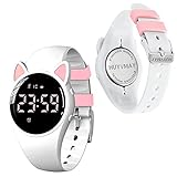 HUYVMAY Kinder Fitness Uhr Schrittzähler Uhr ohne App Handy Bluetooth, 1 Stunde Aufladung für 20 Tage Nutzung, IP68 wasserdichte Fitness Tracker für Kinder Boys Girls, Armbanduhr mit Wecker Timer