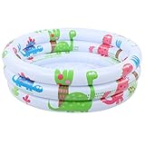 OhhGo Runde aufblasbare Kleinkinder Schwimmbad Tragbar Aufblasbar Kinder Kleiner Cartoon Pool Indoor Outdoor für Mädchen Junge 0 Piscine Ronde de e pour enfants piscine e enfants Kinderpool Little Poo