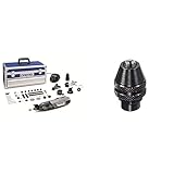 Dremel Akku Multifunktionswerkzeug 8220-5/65 (Platin Edition, 2x 2,0 Ah Akku, Ladegerät, 65tlg Zubehör Set, Aluminium Werkzeugkoffer, Karton, 12 Volt, Leerlaufdrehzahl: 5000 -33000 U/min) + Dremel 2615448632 Bohrfutter