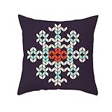 Zierkissen Dunkelgrau, Weihnachten Kissenbezug Bett Deko Polyester Cushion Cover 45X45cm 1er Set Schneeflockenmuster Winter Home Deko für Sofa