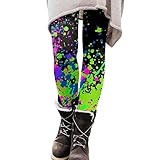 Generic Thermoleggins Für Mädchen Warme Hosen Wärmehose Thermoleggins Softshellhose Thermounterwäsche Yogahosen Winterleggins Thermo Leggings Löwenzahn-Druck Leggings Thermo Unterhose