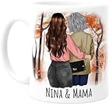 Tassenliebling® Mama Tochter Tasse personalisiert mit Spruch und Name - Geschenk zum Muttertag Geburtstag für die beste Mama der Welt oder beste Tochter - Geburtstagsgeschenk Mama