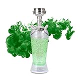 ADAL® ICE Shisha | Kühler Rauch | Shisha to Go | Travel Shisha | Mini Shisha | Komplett Set inkl. abnehmbarer LED Untersetzer + Kohle Zange & Shisha Schlauch | Für Zuhause & Unterwegs