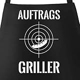 MoonWorks Grill-Schürze Auftrags-Griller Fadenkreuz für Herren mit Spruch schwarz Unisize