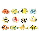 PHENOFICE 12St Tropisches Fisch Modell Meerestierfiguren Spielset für Kleinkinder Kinder geburtstagsdeko kindergeburtstags Dekoration Spielzeug Desktop- und Bürodekoration Fischschmuck PVC