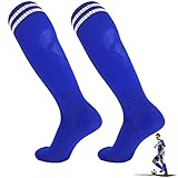 cottonwood Fußball-Sportsocken | Herren Damen Overknee Socken Gestreift Stretch Fußball Fußball Sport Longue Chaussette Lange Socken,rutschfeste Overknee-Socken mit langem Schlauch Gestreifte