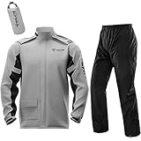 SJASD Regenjacke Regenkombi Motorrad Regenhose Wasserdicht Regenanzug Motorrad Motocross Outdoor-Sportarten Regenmantel Regenjacke Leicht Regenanzug(Size:XL,Color:Grau)