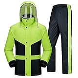 ZBXK Regenanzug für Herren Damen Regenkleidung Jacke Hosen Wasserdicht Set Hohe Sichtbarkeit Winddicht Hooded Regenmantel Arbeit Motorrad Golf Angeln