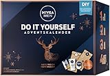 NIVEA MEN DYI Adventskalender 2022 für 24 einzigartige Verwöhnmomente, Weihnachtskalender mit ausgewählten Pflegeprodukten & Accessoires, Pflegeset für die Adventszeit