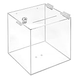 Losbox aus Acrylglas mit Schloß in 200x200x200mm - Zeigis® / Spendenbox/Aktionsbox/Gewinnspielbox/transparent/durchsichtig/Acryl/Plexiglas® / abschließbar