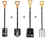 K&G Solid Set FISKARS 131413 Spitz Solid + FISKARS 131403 Rund Solid + FISKARS 132403 Schaufel Solid + FISKARS 1003458 Gabel Solid Set Spaten Gabel Schippe Garten