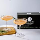 Elegante Coupe Cocktailgläser Set - Set von 2 handgefertigten Bar Qualität kristallgläser, Champagner Gläser, Entworfen als Pornostar Martini Gläser & Espresso Martini Gläser