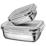 G.a HOMEFAVOR Edelstahl Brotdose Kinder Metall Lunchbox Erwachsene Auslaufsichere Bento Lunchbox Vesperdose Set Schule (350 ml + 850 ml), Grau