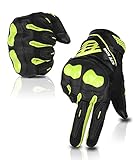 IRON JIA'S Motorradhandschuhe Herren& Damen Touchscreen Vollfinger Motorrad Handschuhe Anti-Kollision-Rutsch Moped Paintball Handschuhe für Roller, Motorcross, andere Outdoor Sportarten-Grün, L