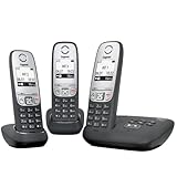 Gigaset A415 Trio Dect-Schnurlostelefon, incl. zwei zusätzlichermobilteile, schwarz