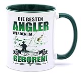 Die besten Angler werden im Wunschmonat geboren Tasse Becher Angel Fischer Zubehör Angelzubehör Geschenke für Fischen Karpfen Norwegen Kaffeetasse Anglerzubehör Anglerbedarf Fisch Männer Tassen